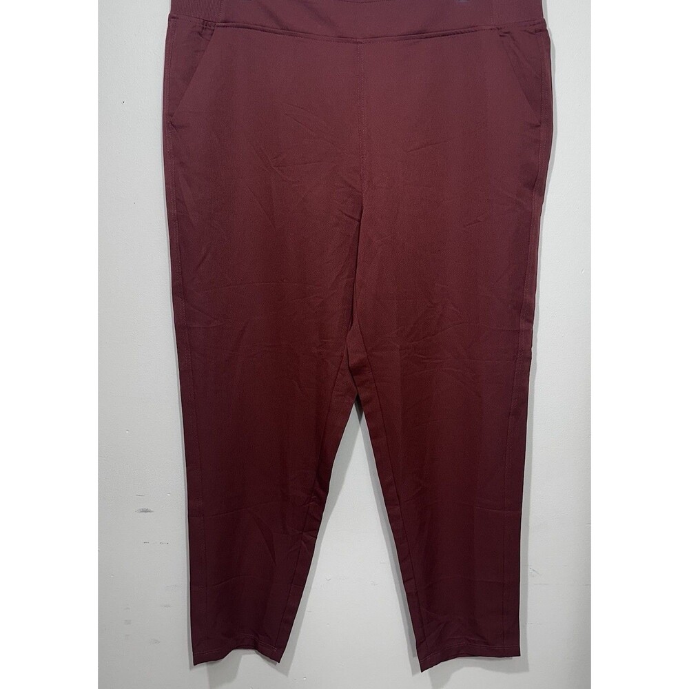 32 Degrees Cool Pants Womens XL Burgundy Stretch Knit Tapered Leg T2312535